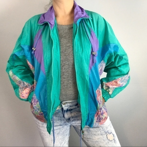 Vintage 90s multicolored‎ windbreaker jacket
